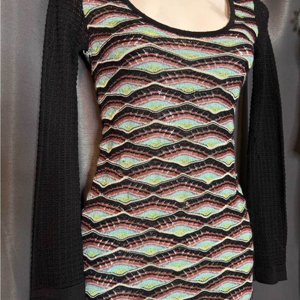 Missoni Knit Dress with Black Sleeves